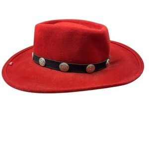 Bullhide Western Close Friend Cowgirl Felt Burnt Red Concho 3 1/2” Brim Hat M